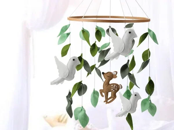 Woodland Nursery Decor Baby Mobile Forest Mobile Felt Animals Mobile