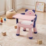 Feeding Chair - Toddler Dining Chair with Tray, Household Small Stools, Multifunctional Lightweight Game Stool with Music for Camping Lawn Beach Travel - Image 3