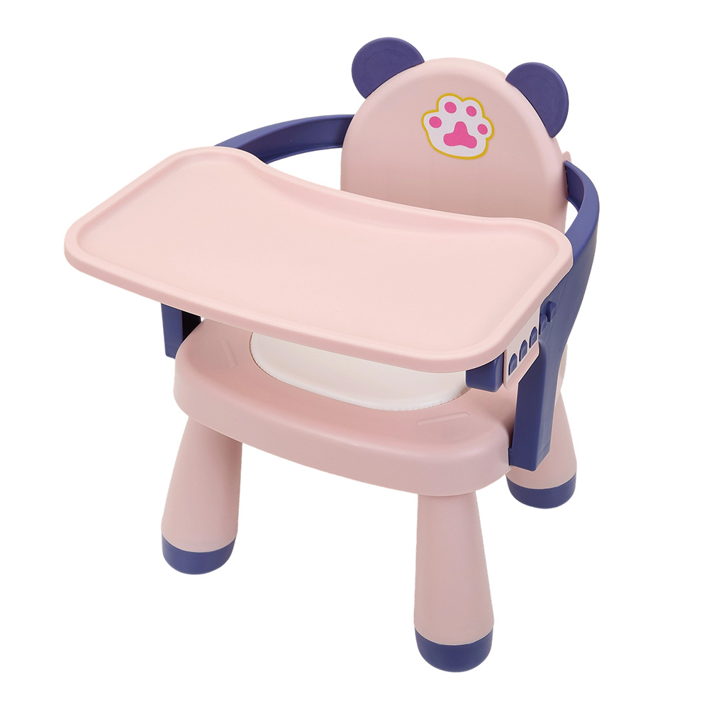 Feeding Chair - Toddler Dining Chair with Tray, Household Small Stools, Multifunctional Lightweight Game Stool with Music for Camping Lawn Beach Travel
