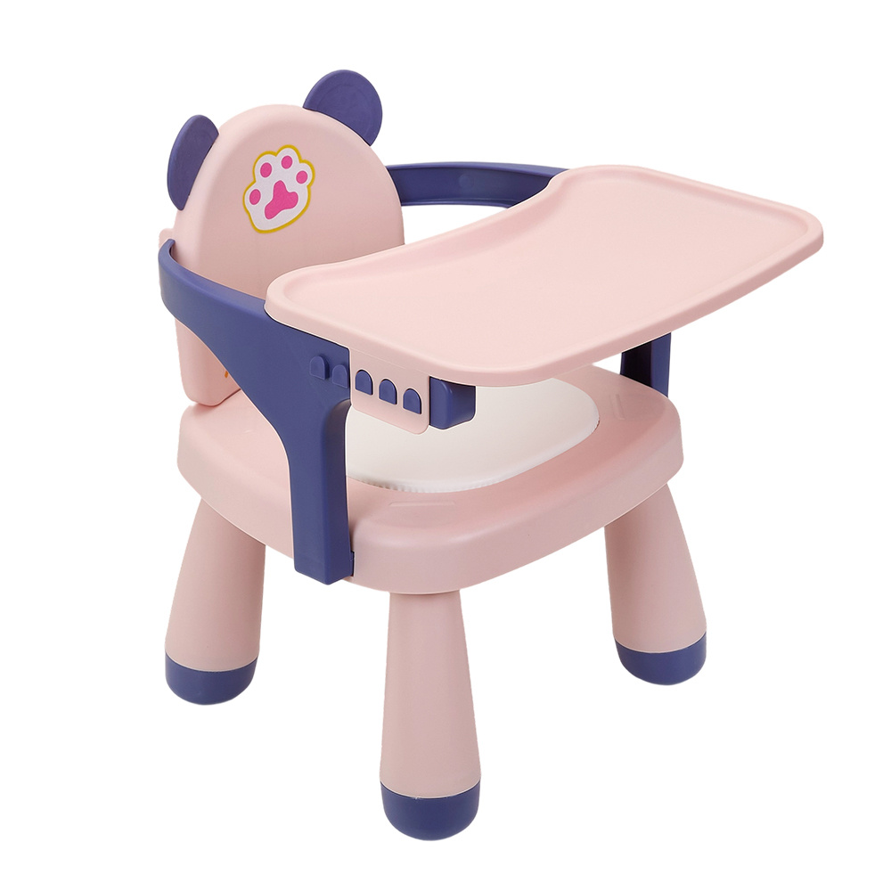 Feeding Chair - Toddler Dining Chair with Tray, Household Small Stools, Multifunctional Lightweight Game Stool with Music for Camping Lawn Beach Travel